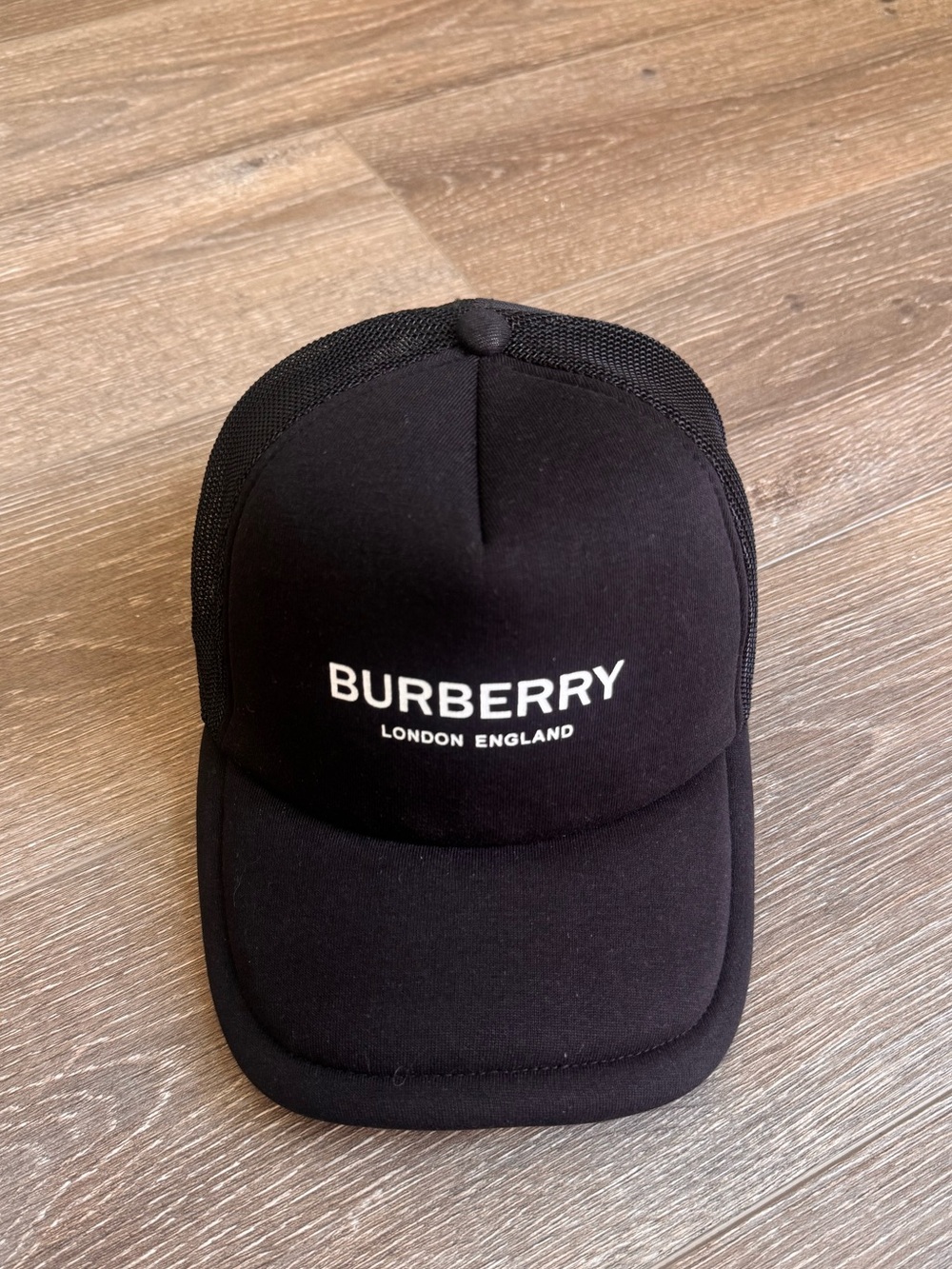 Burberry Black Logo Mesh-Back Baseball Cap